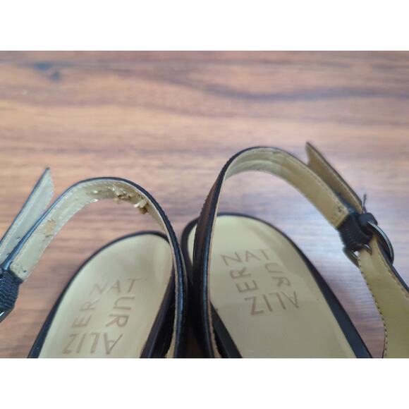 Naturalizer Black Leather Slingback Pointed Toe Low Heel Pumps- Size 7.5 - Picture 9 of 9